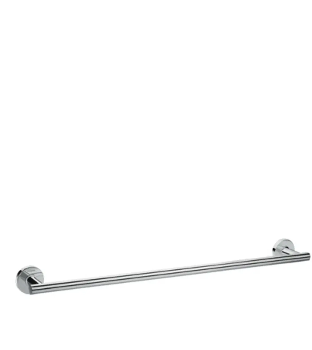 Hansgrohe Badetuchhalter aus verchromtem Metall, horizontal montiert, mit zwei Wandbefestigungen an beiden Enden, für die Aufbewahrung von Handtüchern.